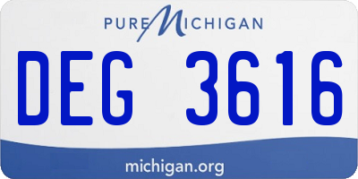 MI license plate DEG3616