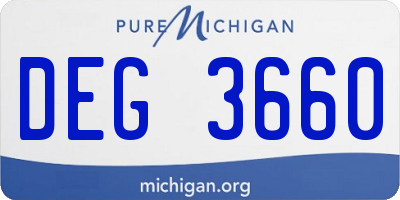 MI license plate DEG3660