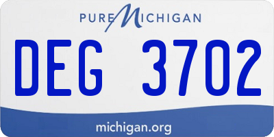 MI license plate DEG3702