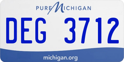 MI license plate DEG3712