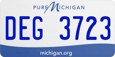 MI license plate DEG3723