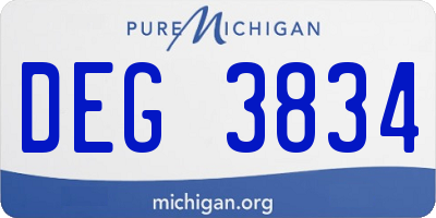 MI license plate DEG3834