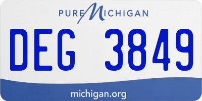 MI license plate DEG3849
