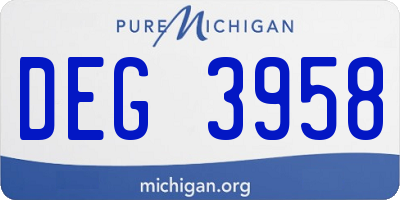 MI license plate DEG3958