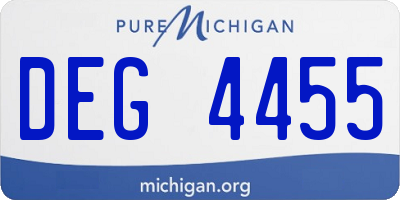 MI license plate DEG4455