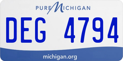 MI license plate DEG4794