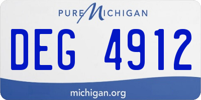 MI license plate DEG4912