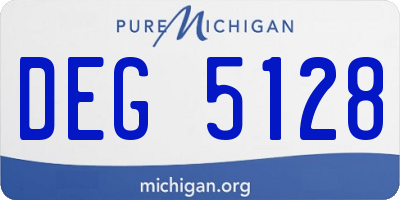 MI license plate DEG5128