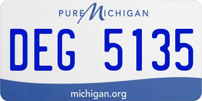 MI license plate DEG5135