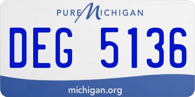 MI license plate DEG5136