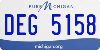 MI license plate DEG5158