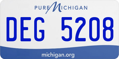 MI license plate DEG5208