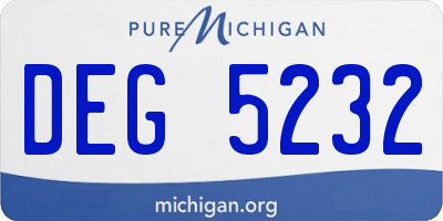 MI license plate DEG5232