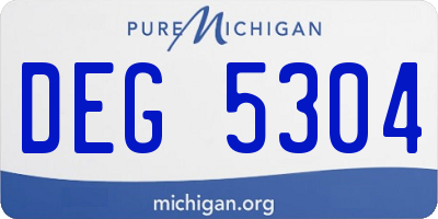 MI license plate DEG5304