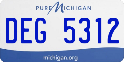 MI license plate DEG5312