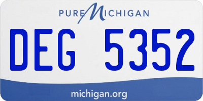 MI license plate DEG5352