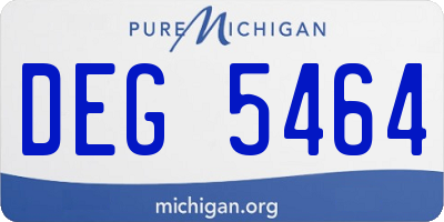 MI license plate DEG5464