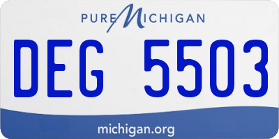MI license plate DEG5503