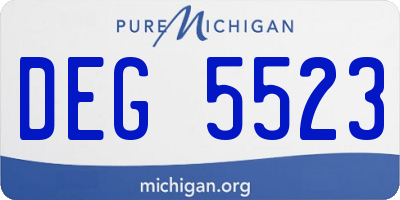 MI license plate DEG5523