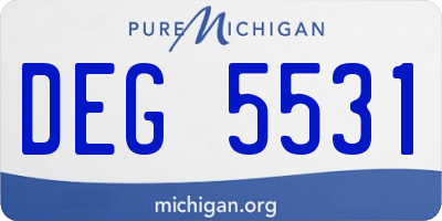 MI license plate DEG5531