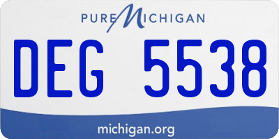 MI license plate DEG5538