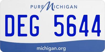 MI license plate DEG5644