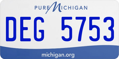 MI license plate DEG5753
