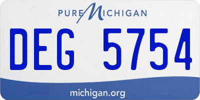 MI license plate DEG5754