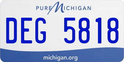 MI license plate DEG5818