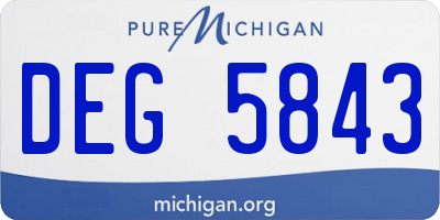 MI license plate DEG5843