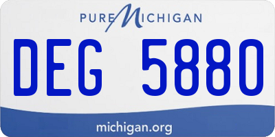 MI license plate DEG5880