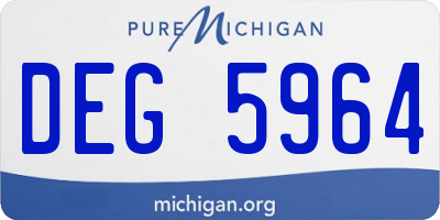 MI license plate DEG5964