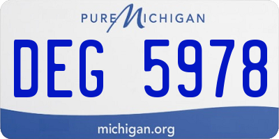 MI license plate DEG5978