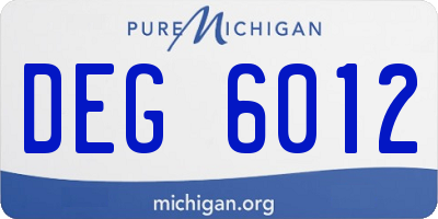 MI license plate DEG6012