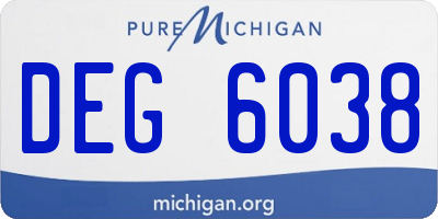 MI license plate DEG6038