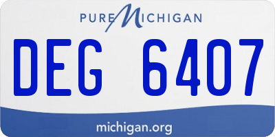 MI license plate DEG6407