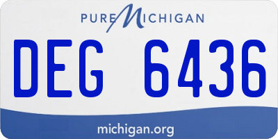 MI license plate DEG6436