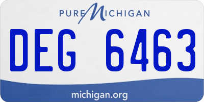 MI license plate DEG6463