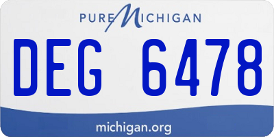 MI license plate DEG6478