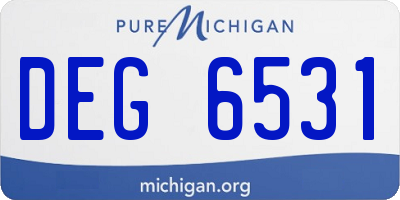 MI license plate DEG6531