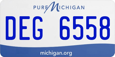 MI license plate DEG6558