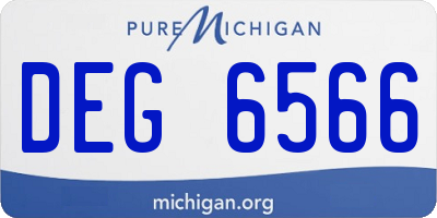 MI license plate DEG6566