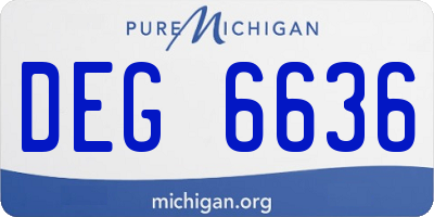 MI license plate DEG6636