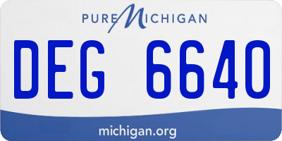 MI license plate DEG6640