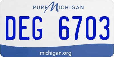 MI license plate DEG6703
