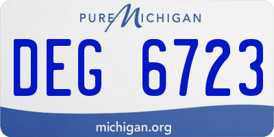 MI license plate DEG6723