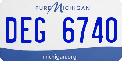 MI license plate DEG6740