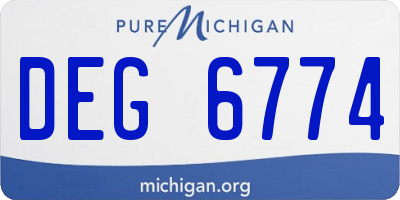 MI license plate DEG6774