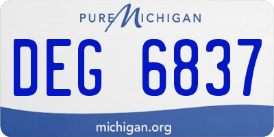 MI license plate DEG6837