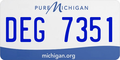 MI license plate DEG7351